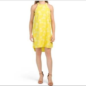 NWT! C&C California Linen Palm Print Halter Dress Size Large